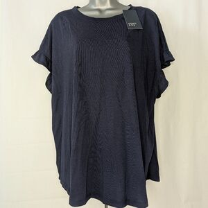 Crown & Ivy Fashion Top  Extra Extra Large XXL Harbor Navy NWT